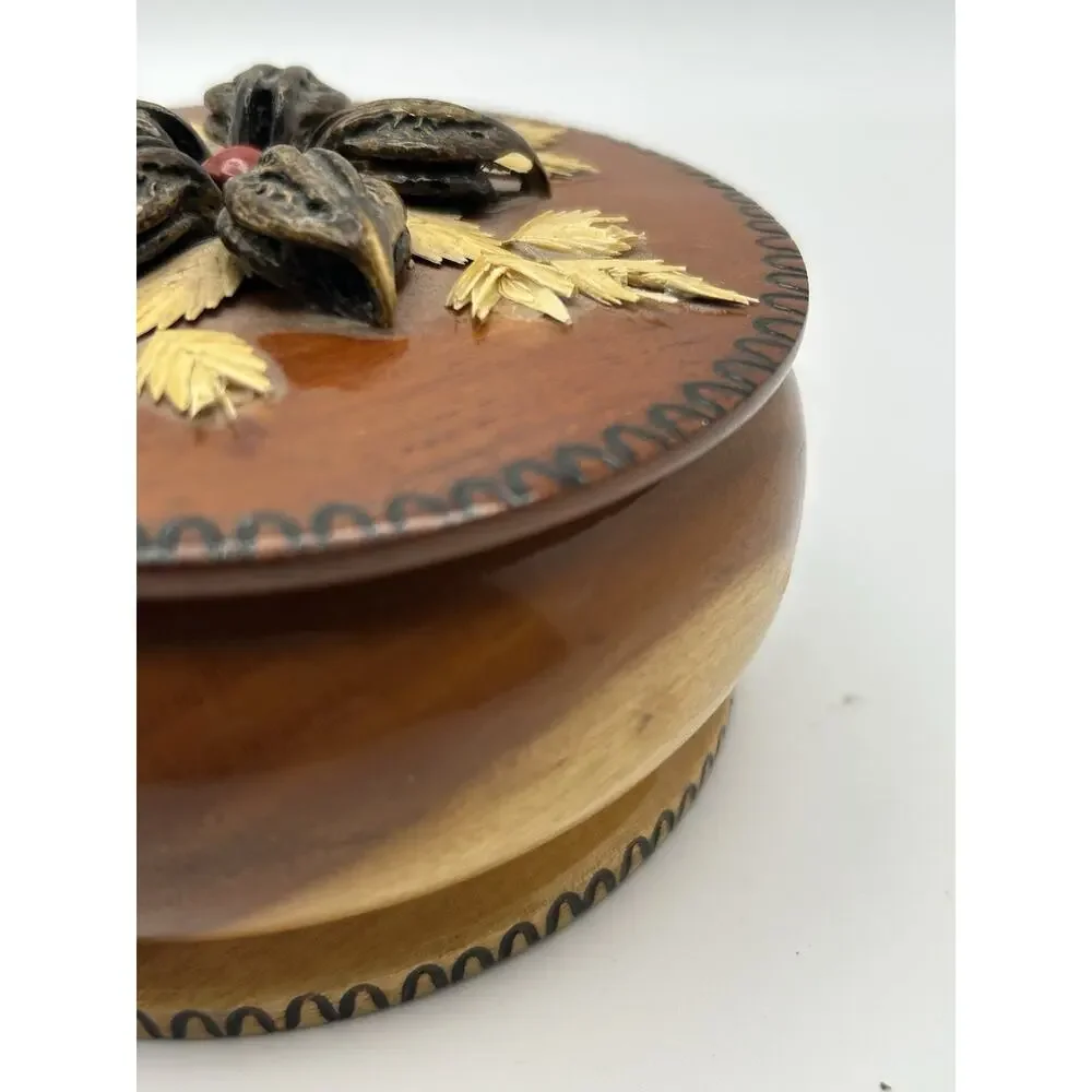 Hand Carved Wooden Bowl Vintage From Cuba